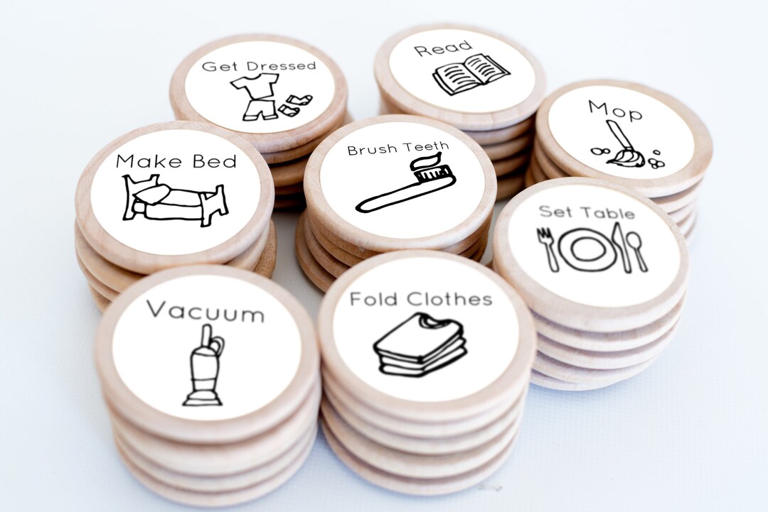 Round Wood Chore Magnets: 1.5 Inch, Custom Family Chores - Etsy