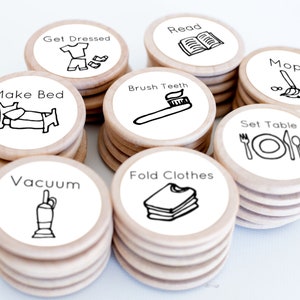 You Pick! Round Chore Magnets / 1.5 Inches / Wood Magnets / Chore Charts / Chores / Magnets / Chore Magnets / Children / Chore Chart