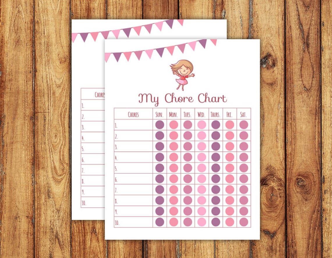 Printable Girl Chore Chart - Etsy