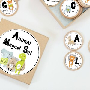 Cute Animal Alphabet Magnets/ Refrigerator Magnets/ Educational Magnets/ Gifts For Children/ Teacher Gifts/ Animal Magnet/ School Magnets image 2