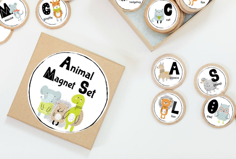 Cute Animal Alphabet Magnets/ Refrigerator Magnets/ Educational Magnets/ Gifts For Children/ Teacher Gifts/ Animal Magnet/ School Magnets image 2