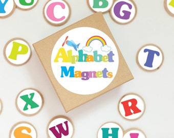 Uppercase Alphabet Magnets/ Refrigerator Magnets/ Educational Magnets/ Gifts For Children/ Teacher Gifts/ Animal Magnet/ School Magnets