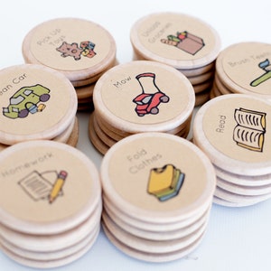 You Pick! Round Chore Magnets / 1.5 Inches / Wood Magnets / Chore Charts / Chores / Magnets / Chore Magnets / Children / Chore Chart