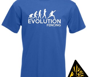 Evolution Of Man From Ape To Fencing T-Shirt Joke Funny Tee T Shirt Tshirt