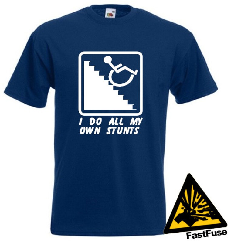 Wheelchair Stunts TShirt Joke Funny Tshirt Tee Shirt Disabled Etsy