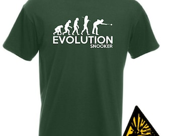 Evolution Of Man From Ape To Snooker T-Shirt Joke Funny Tee T Shirt Tshirt