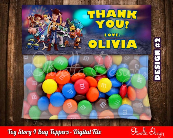 Toy Story 4 Favor Bag Toppers Personalized BIRTHDAY party Printable - Digital File Il_570xn