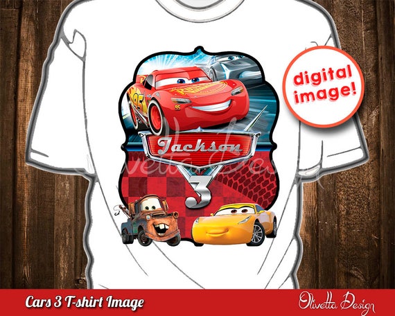 Cars 3 Iron On Transfer Shirt Printable - Cars Labels Printable DIY, Printable 8.5x11, Cars favor, Cars 3 Labels - Customized Digital File Il_570xn