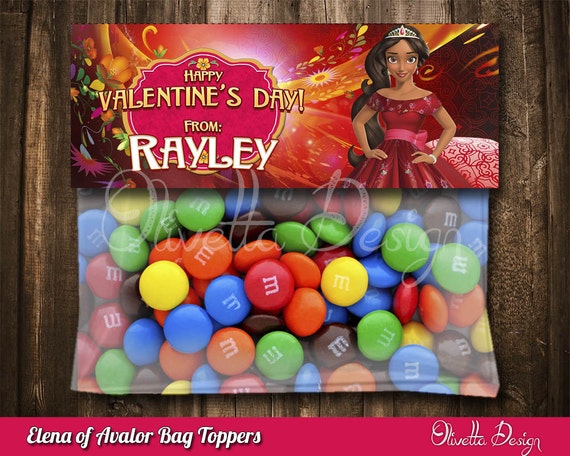 Elena of Avalor Valentine's Bag Toppers BIRTHDAY party Printable, Elena, Elena Favor, Princess Elena of Avalor - Personalized - Digital File Il_570xn