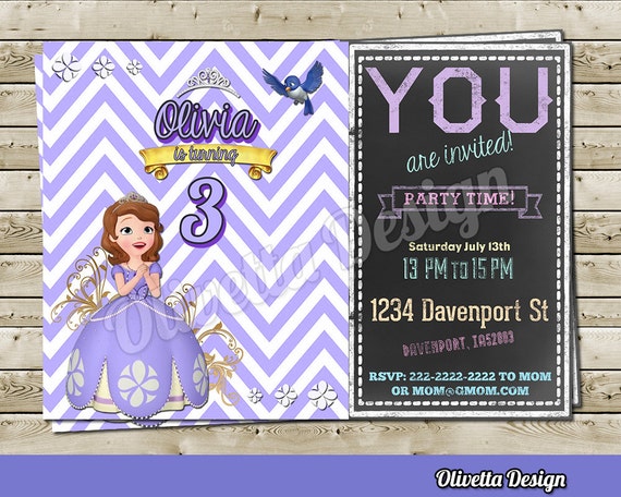 Sofia the first Princess Sofia Invitation for Birthday Party - Digital File Il_570xn