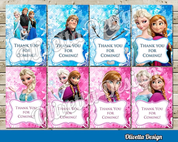 Frozen Thank You Cards for Birthday Party, 8 Designs Included! - Instant Download! Digital File Il_570xn
