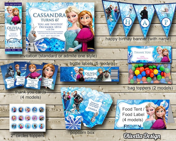 Frozen Birthday Party Package Printable Frozen Party Kit | Etsy
