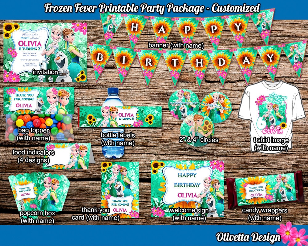 Frozen Fever Birthday Party Package Printable Party Kit Etsy