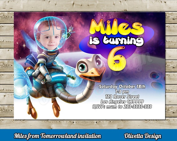 Miles from tomorrowland Invitation for Birthday Party with photo - Digital File Il_570xn