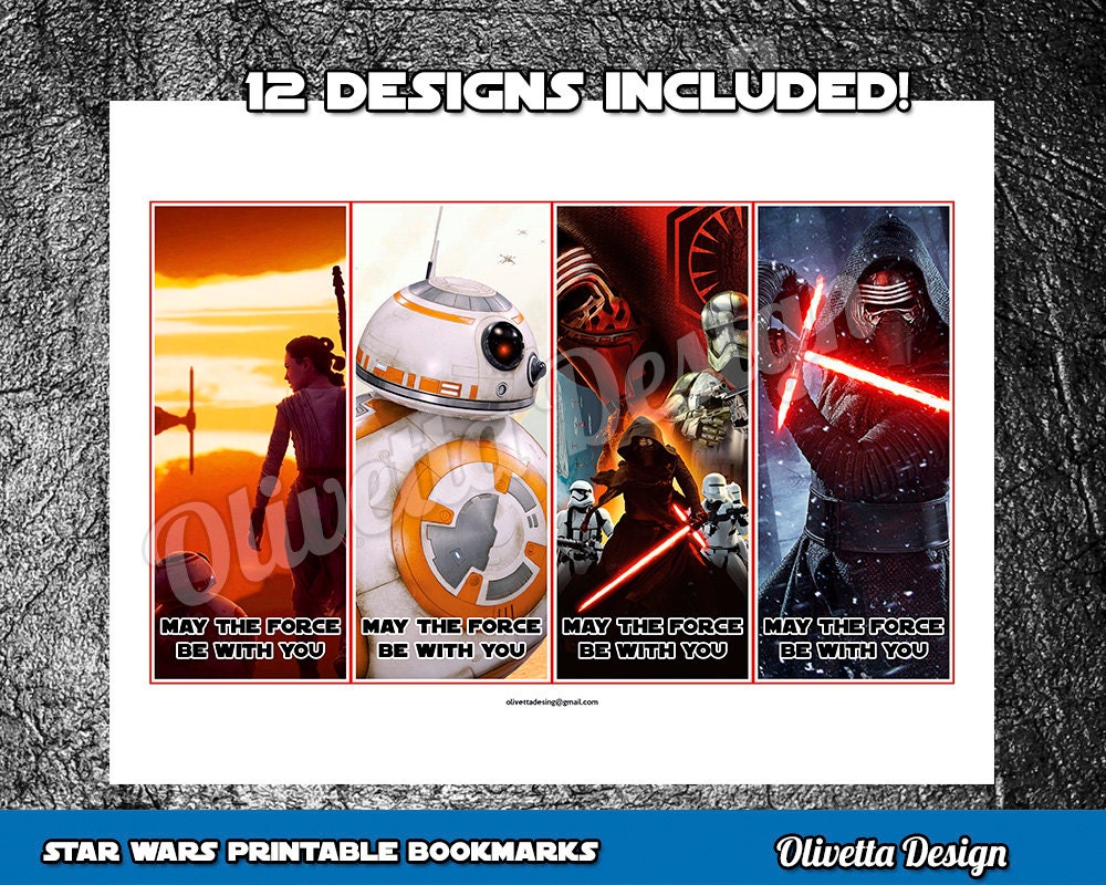 star wars bookmarks birthday party favor printable 12