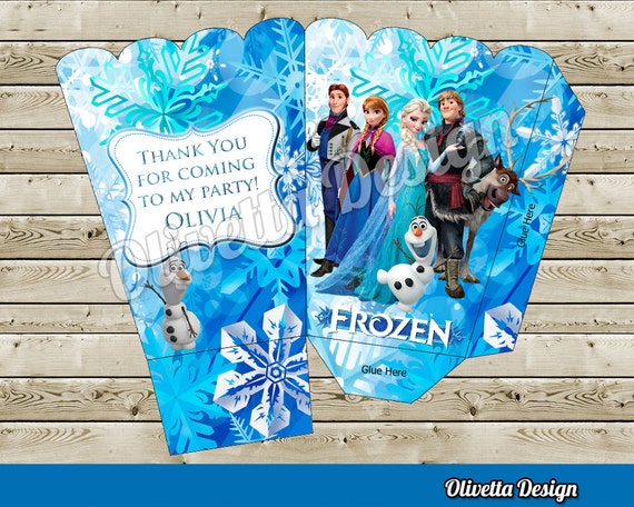 Disney Frozen Movie Popcorn Box - with Custom Name Disney Frozen Movie Birthday Party Il_570xn