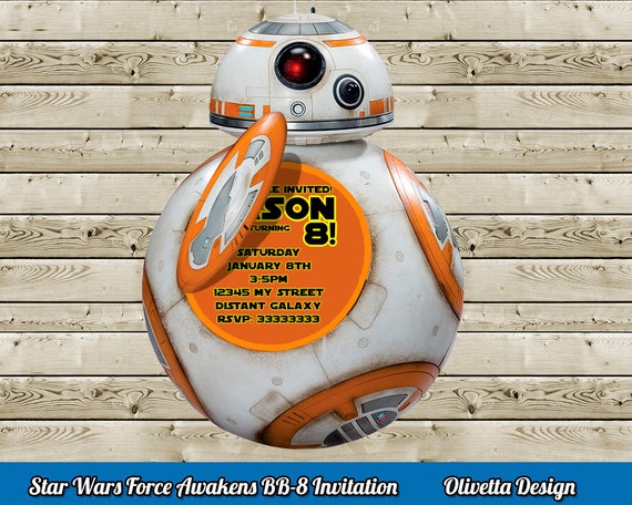 Star Wars Invitation The Last Jedi Invitation for Birthday Party BB-8 Invitation - Digital File Il_570xn