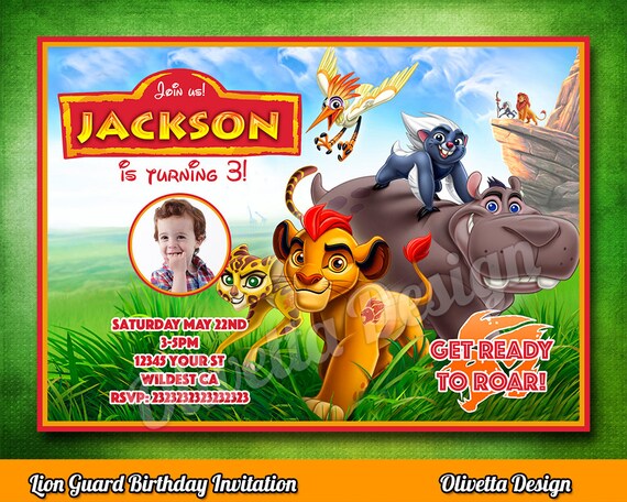 Lion Guard Invitation, Lion Guard Invite, Printable Lion Guard Invite, Lion Guard Birthday Invitation Digital File Il_570xn