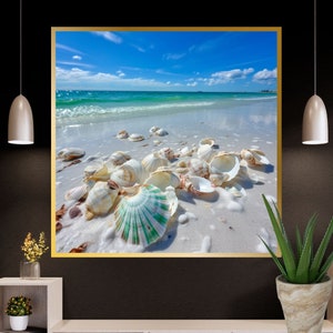 Sea Shells On The Sea Shore Destin Florida Coastal Theme Wall Art Set of 3 Downloadable Prints