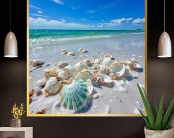 Sea Shells On The Sea Shore Destin Florida Coastal Theme Wall Art Set of 3 Downloadable Prints