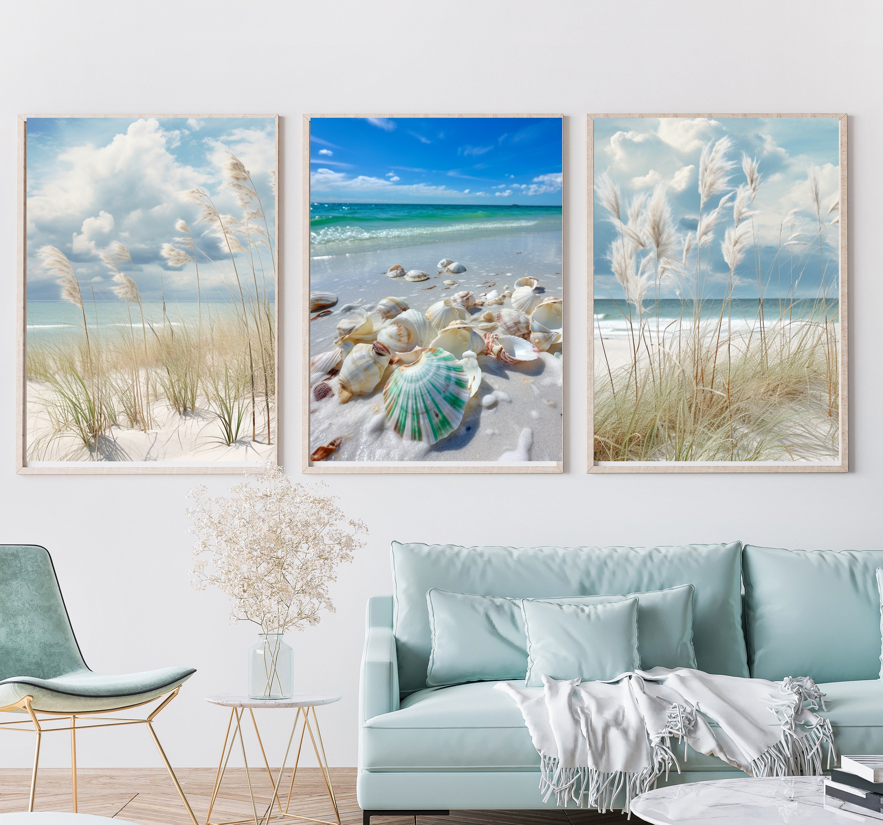Old Florida Sea Oats, Sea Shells & Dunes Digital Download
