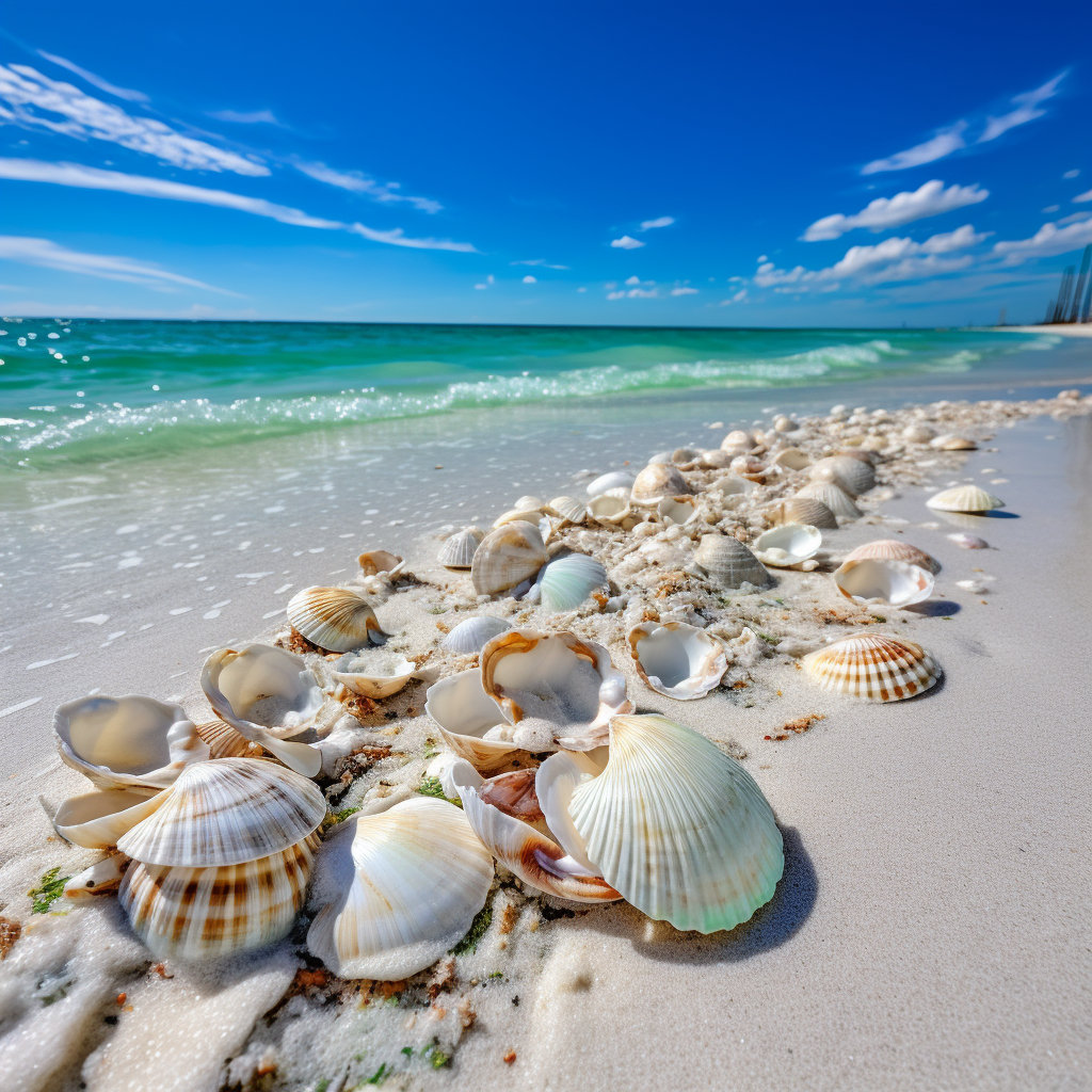 Sea Shells on the Sea Shore Destin Florida Coastal Theme Wall Art Set ...