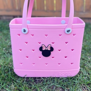 Minnie Maus pink Schleife Taschenanhänger, wasserfest Bogg Taschenzubehör, Pool Tasche, Strandtasche