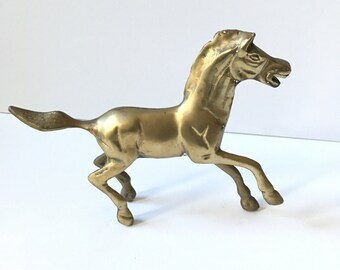 Vintage Brass Horse Statue