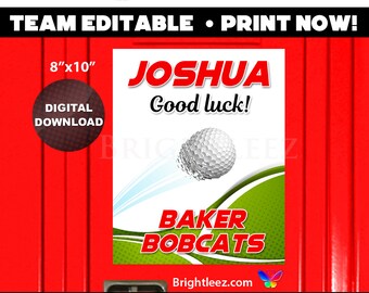 Personalized Golf Locker Sign and Hotel Door Sign for Team with Grunge Ball - Instant Download LK-GO26