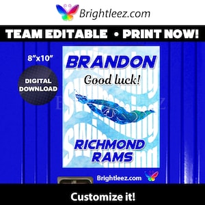 Personalized Swim Team Poster, Locker Sign and Hotel Door Sign for Boys in Watercolor Grunge Style - Image - Instant Download LK-SW31-R1