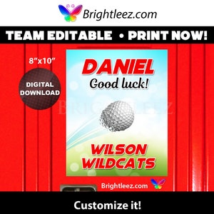 Personalized Golf Poster, Locker Sign and Hotel Door Sign for Golf Team - Instant Download LK-GO40