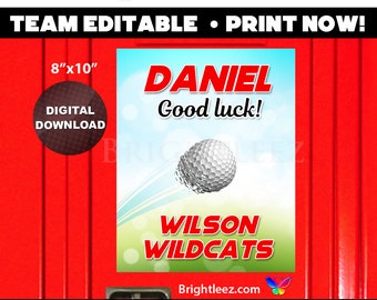 Personalized Golf Locker Sign and Hotel Door Sign for Golf Team - Instant Download LK-GO40