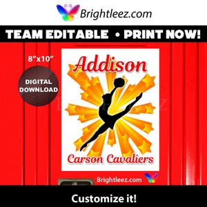 Personalized Dance Team Locker and Hotel Door Sign with Stars Background - Instant Download LK-DT43