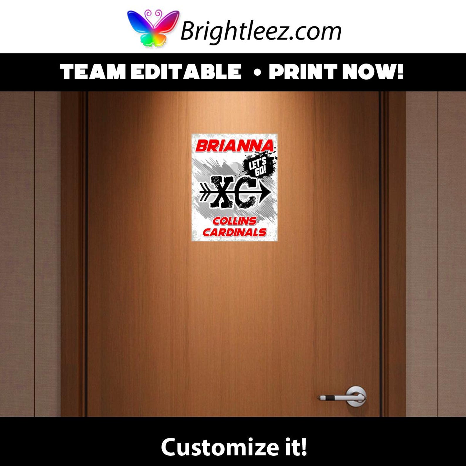 Personalized Track and Cross Country Poster in Grunge Style, Locker ...