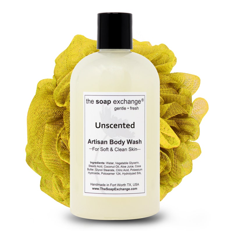 Unscented Body Wash, Fragrance Free Liquid Soap, Shower Gel, Hand Soap, Body Soap, Face Soap
