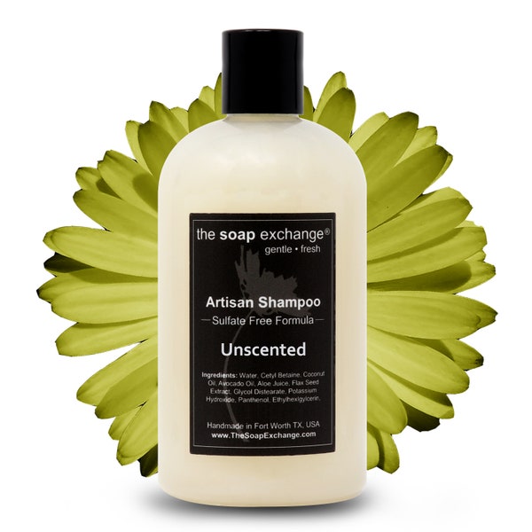 Unscented Natural Shampoo, Fragrance Free, Hair Care, Artisan Handmade, Sulfate Free, Paraben Free, The Soap Exchange