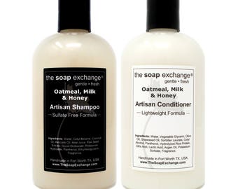 Shampoo & Conditioner 2 Piece Set, Natural Hair Care, All Hair Types, Sulfate Free, Paraben Free, Lightweight, Handmade, The Soap Exchange