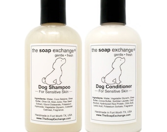 Natural Dog Shampoo & Conditioner 2 Piece Set, Dog Shampoo, Dog Conditioner, Dog Grooming, Pet Grooming, Puppy Grooming, The Soap Exchange