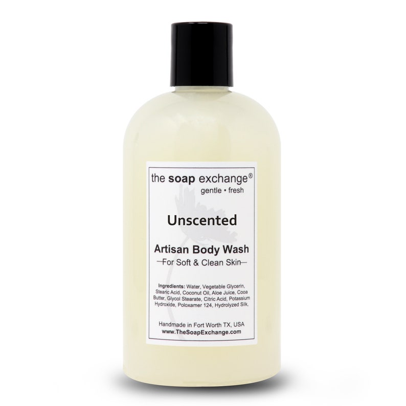 Unscented Body Wash, Fragrance Free Liquid Soap, Shower Gel, Hand Soap, Body Soap, Face Soap