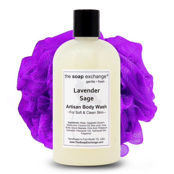 Lavender Sage Body Wash, Liquid Soap, Shower Gel, Hand Soap, Body Soap, Face Soap, Natural Skincare, The Soap Exchange