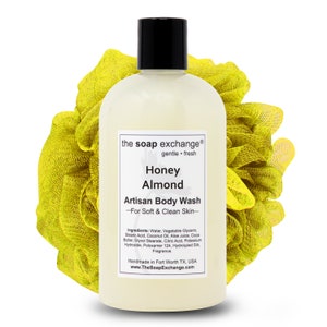 Honey Almond Body Wash, Liquid Soap, Shower Gel, Hand Soap, Body Soap, Face Soap, Natural Skincare, The Soap Exchange