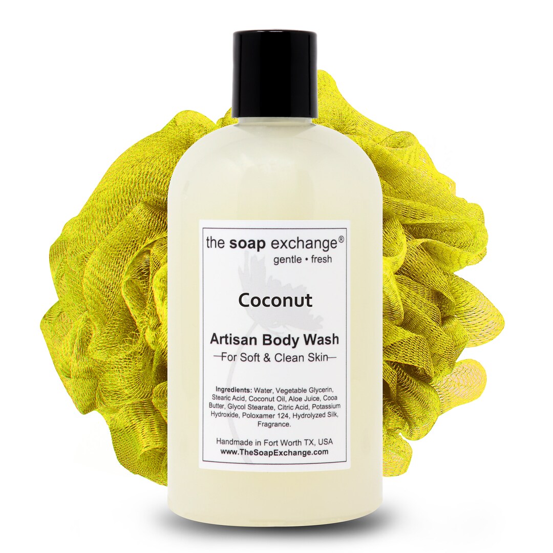 Coconut Body Wash, Liquid Soap, Shower Gel, Hand Soap, Body Soap, Face