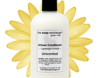 Unscented Natural Conditioner, Fragrance Free, Hair Care, Artisan Handmade, Sulfate Free, Paraben Free, The Soap Exchange