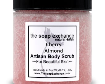 Cherry Almond Body Scrub, Sugar Scrub, Salt Scrub, Exfoliating Natural Scrub, Body Polish, Skin Care, Shea Butter, The Soap Exchange