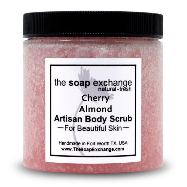 Cherry Almond Body Scrub, Sugar Scrub, Salt Scrub, Exfoliating Natural Scrub, Body Polish, Skin Care, Shea Butter, The Soap Exchange