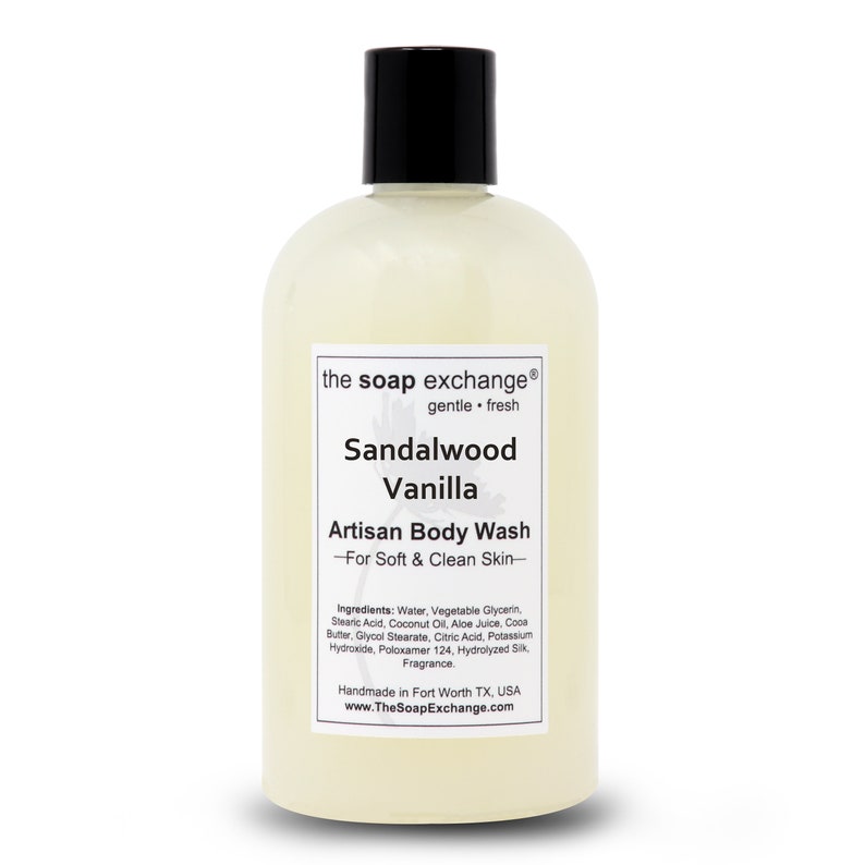 Sandalwood Vanilla Body Wash Liquid Soap Shower Gel Hand - Etsy