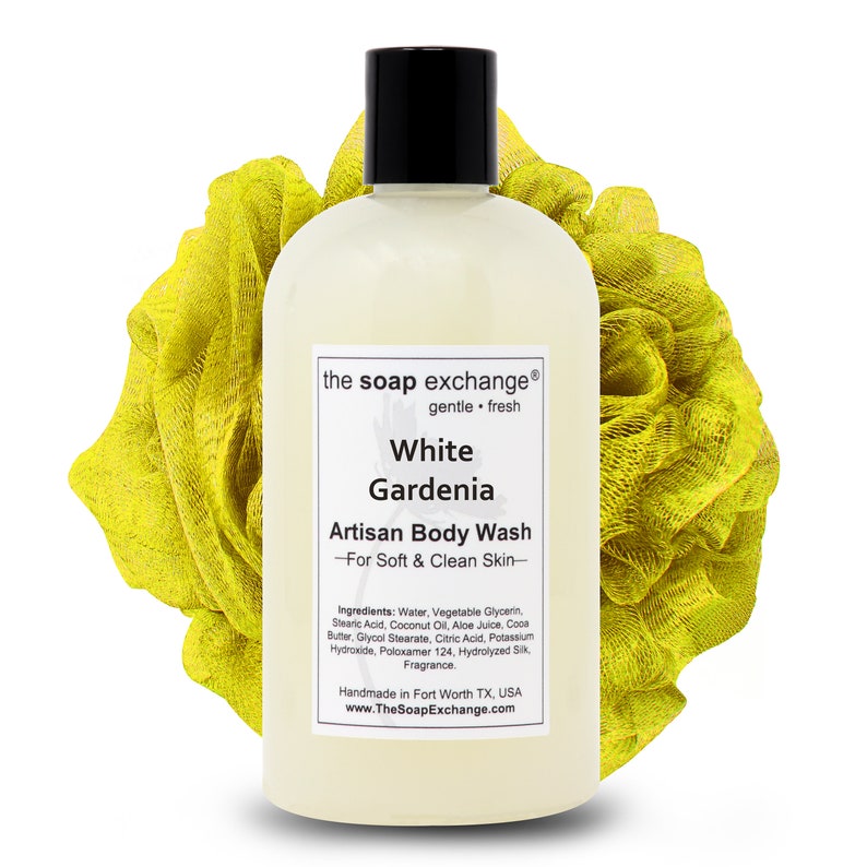 White Gardenia Body Wash, Liquid Soap, Shower Gel, Hand Soap, Body Soap