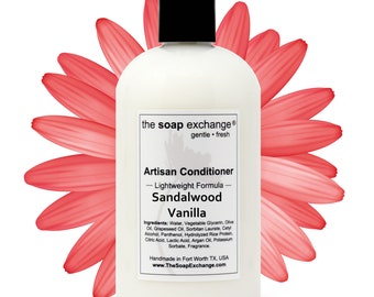 Sandalwood Vanilla Natural Conditioner, Hair Care, Artisan Handmade, Sulfate Free, Paraben Free, The Soap Exchange