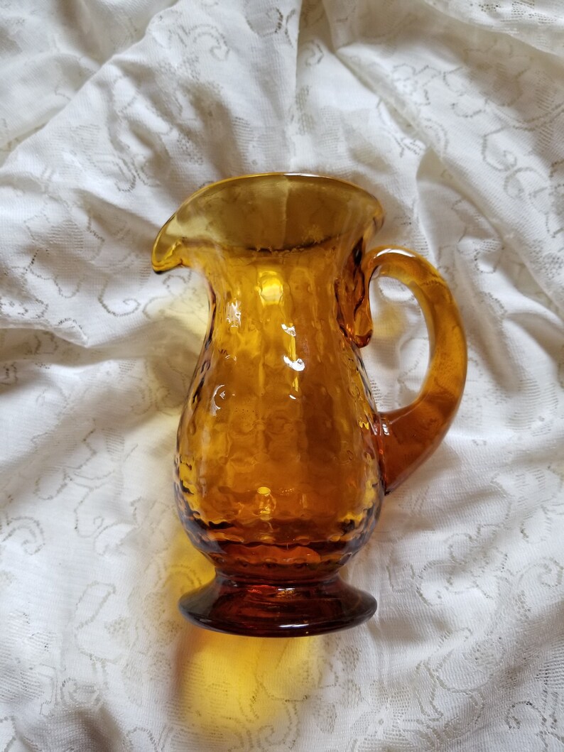 Vintage Pitcher Ice Tea Amber Glass Mid Image 0