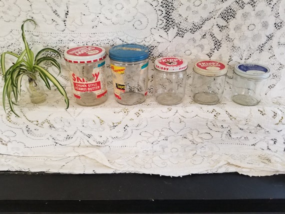 Vintage Peanut Butter Jars Skippy 1960s Advertising Jars - Etsy
